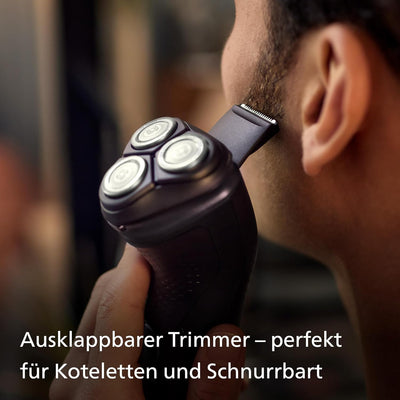 Philips Shaver Series 3000X – Elektrischer Nass- und Trockenrasierer für Männer in Schwarz, mit Skin