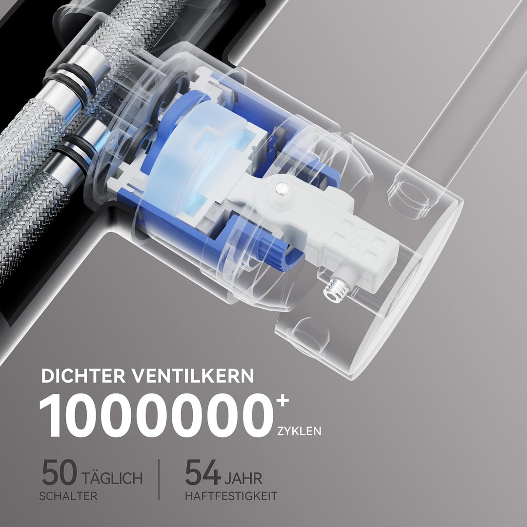 CECIPA Wasserhahn Küche Schwarz, Hochdruck Küchenarmatur mit Brause Ausziehbar, V-förmiger Armatur E