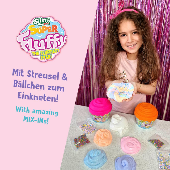 SLIMY Super Fluffy 300g Spielmasse im Cup Cake-Becher - der flaumigste Original Slimy Slime, lustig