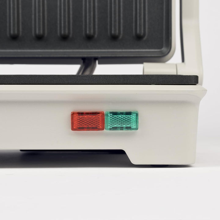 Girmi TS15 Elektrischer Kontaktgrill 900W, Antihaftplatten 23 x 14 cm, 180° aufklappbar, wärmeisolie