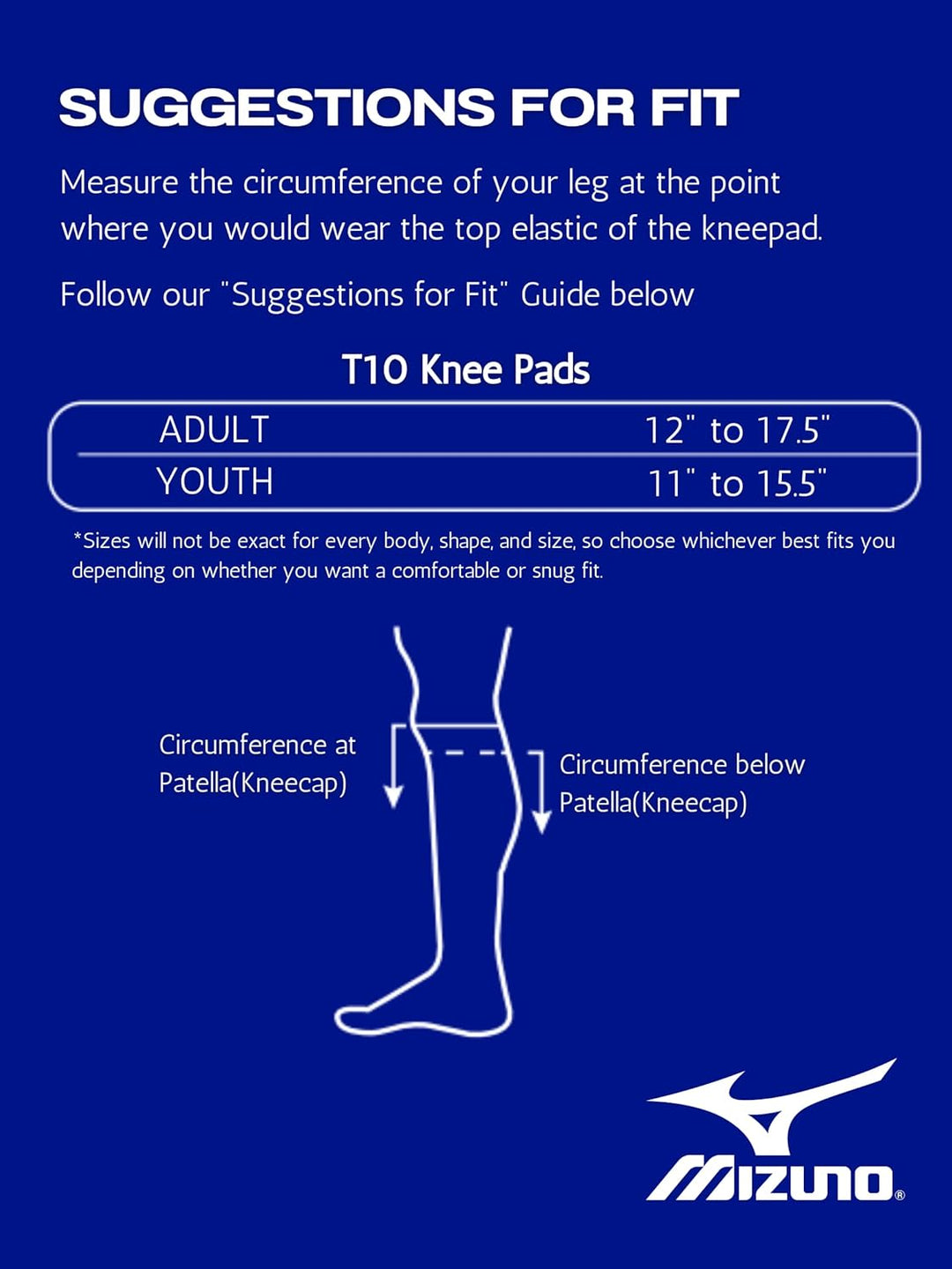 Mizuno T10 Plus Knieschoner Erwachsene one size Weiss, Erwachsene one size Weiß