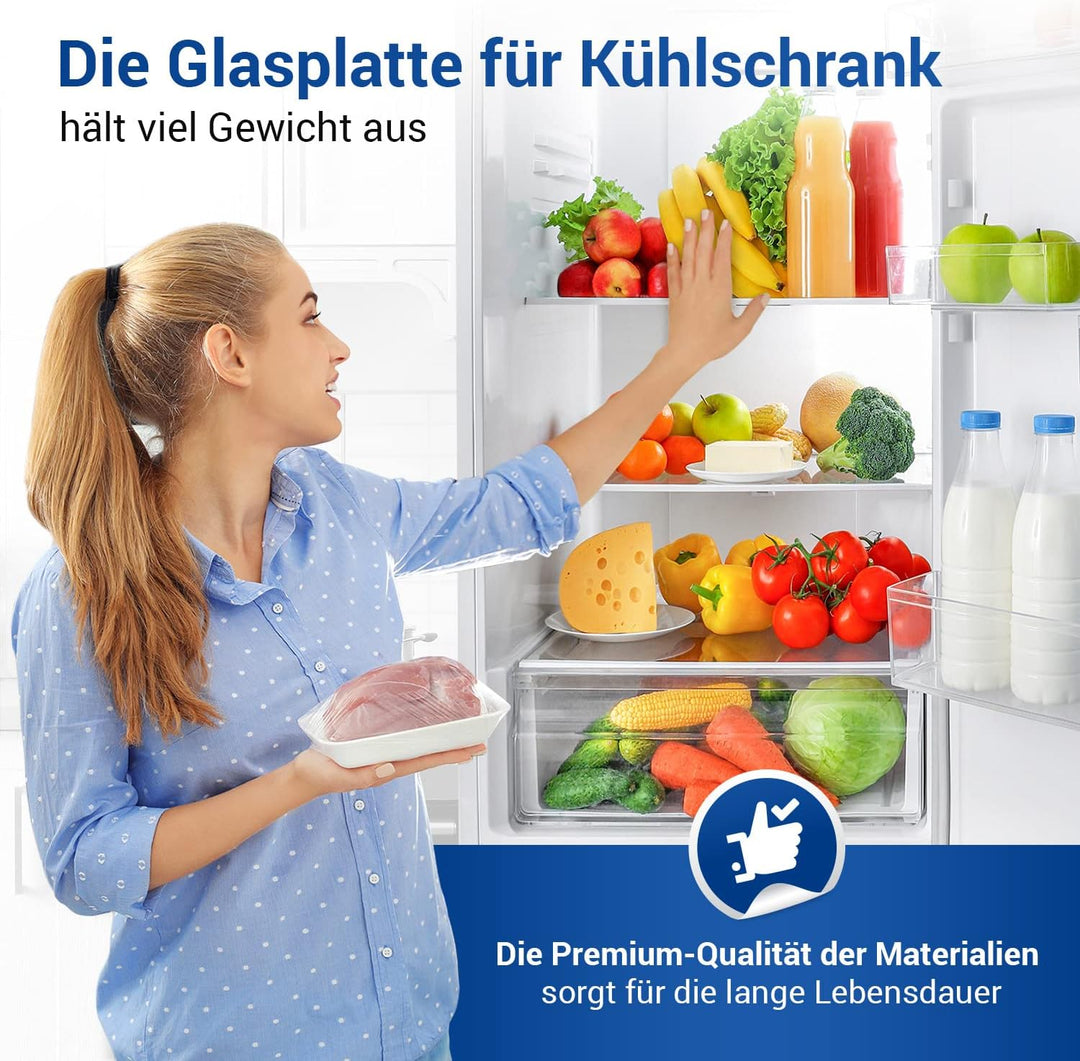 VIOKS Einlegeboden Kühlschrank 477x305mm Ersatz für AEG 225153106/3 Kühlschrank Glasplatte - Kühlsch