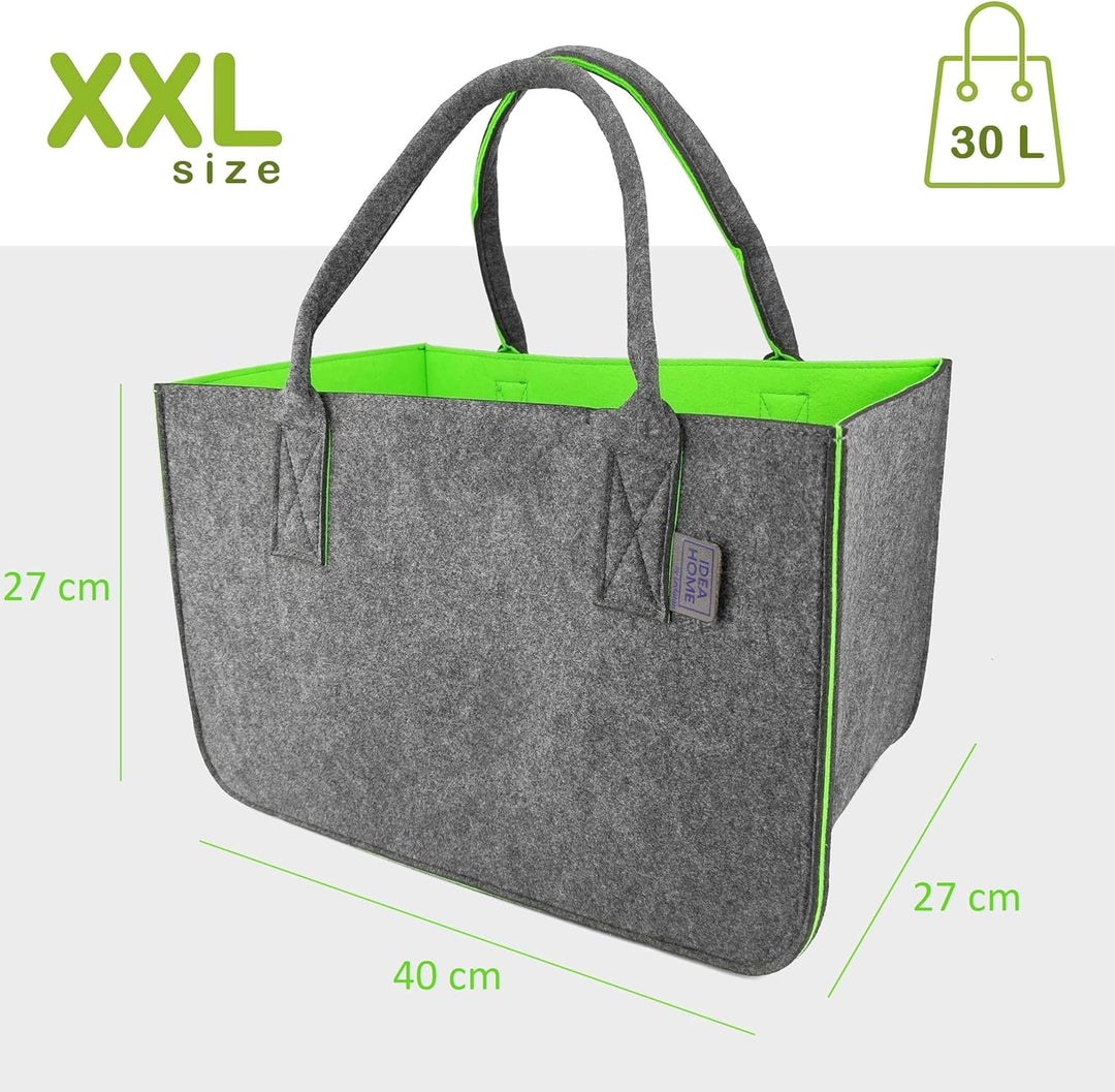 IDEA HOME Filztasche 2 Stücke Shopper Gross-30 Liter Einkaufstasche XXL Zusammenklappbar Einkaufskor