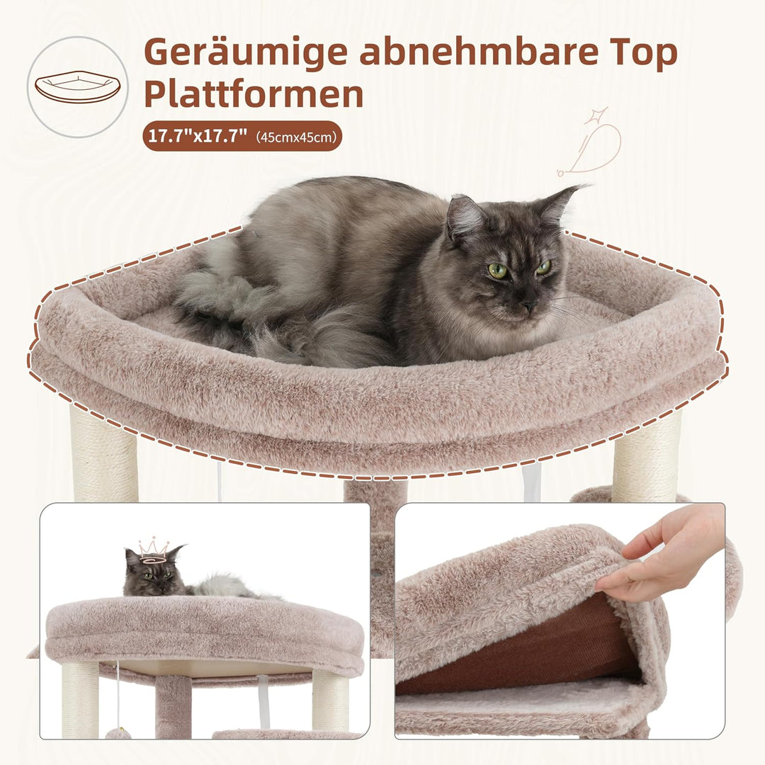 Gitelsnour Eck-Kratzbaum, Katzenbaum für Innenbereich, Mehrstöckiges katzenkratzbaum mit Sisal Kratz