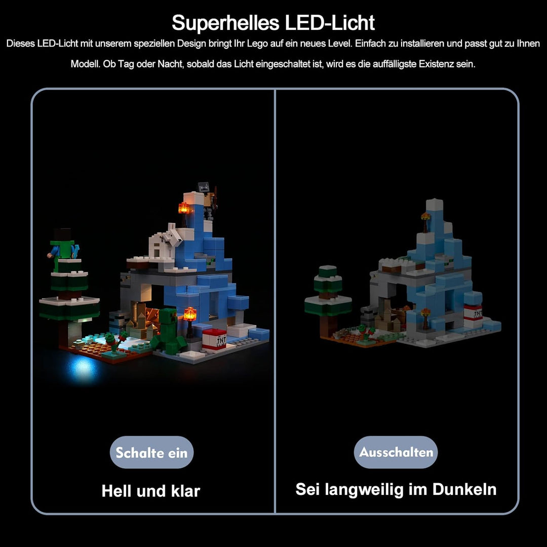 Led Beleuchtungsset für Lego Minecraft Die Vereisten Gipfel, Dekoration DIY Licht Set für Minecraft