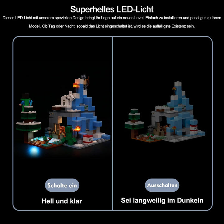 Led Beleuchtungsset für Lego Minecraft Die Vereisten Gipfel, Dekoration DIY Licht Set für Minecraft