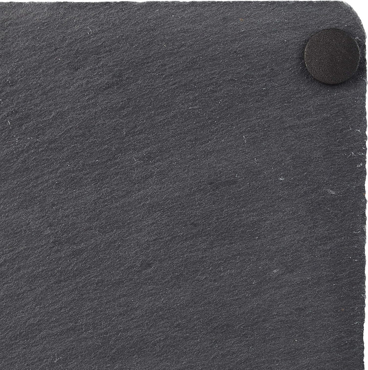 Relaxdays 12 x Schieferplatte, 25 x 25 cm, Platzteller zum Servieren & Beschriften, Buffet, Servierp