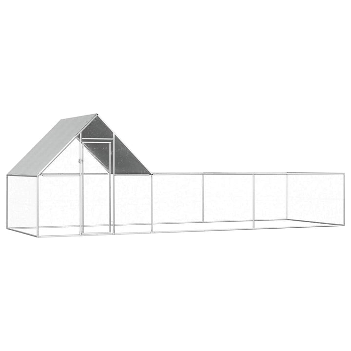 Willood Hühnerstall 6x2x2 mVerzinkter Stahl 6 x 2 x 2 m Silber, 6 x 2 x 2 m Silber