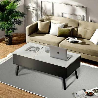 JanflyHome Höhenverstellbarer Couchtisch, Couchtisch, Hubplatte Couchtisch, Couchtisch mit Schiebepl