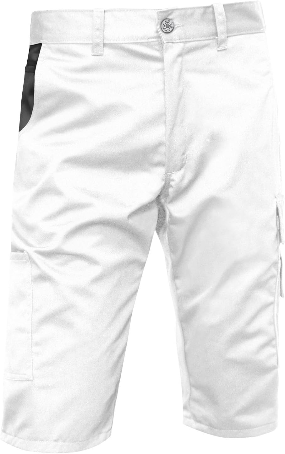 strongAnt Shorts Stretch Berlin Pro Herren Sommer Arbeitshose kurz Cargo Outdoor Grau-Shwarz-Weiss 4