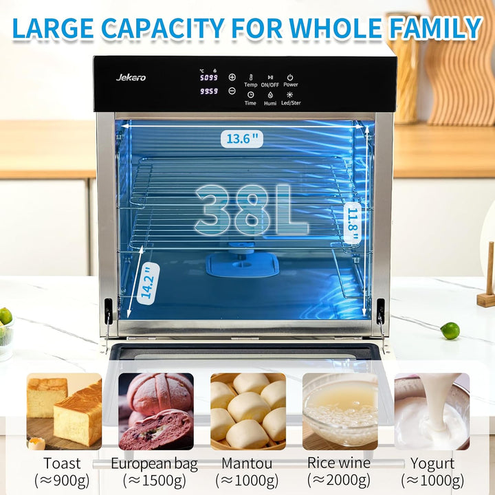 Brot Gärbox Sauerteig, Brot Gärschrank mit Heizung, 38L Elektrischer Gärbox mit Präziser Temperatur,