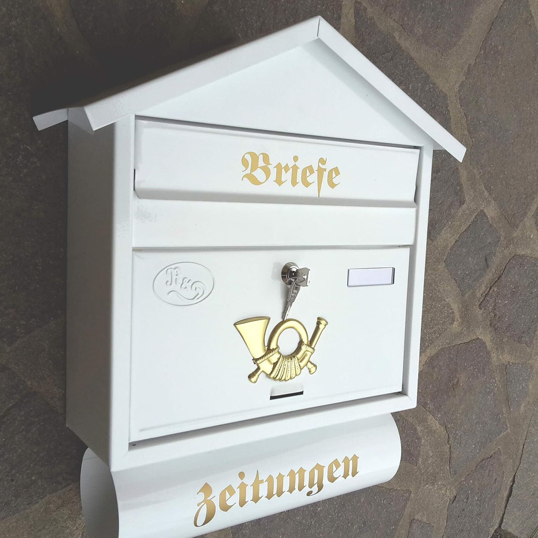 Stabiler Briefkasten Modell Spitzdach, Premium-Qualität, mit Schutzlackierung Verschiedene Modelle X