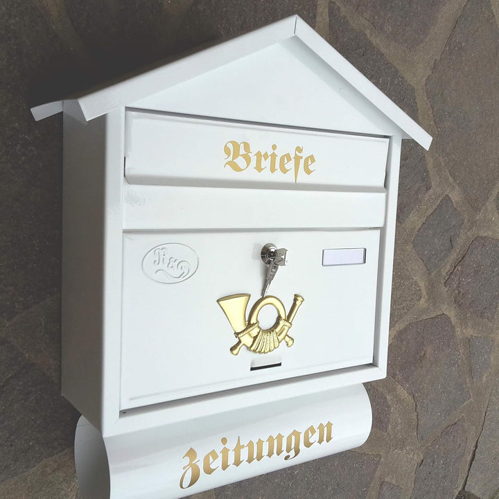 Stabiler Briefkasten Modell Spitzdach, Premium-Qualität, mit Schutzlackierung Verschiedene Modelle X