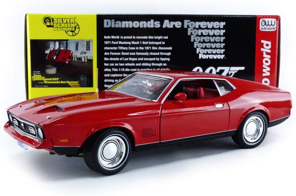 Silver Screen Machines - James Bond 1971 Ford Mustang Mach 1 (Diamonds Are Forever) (AWSS126)