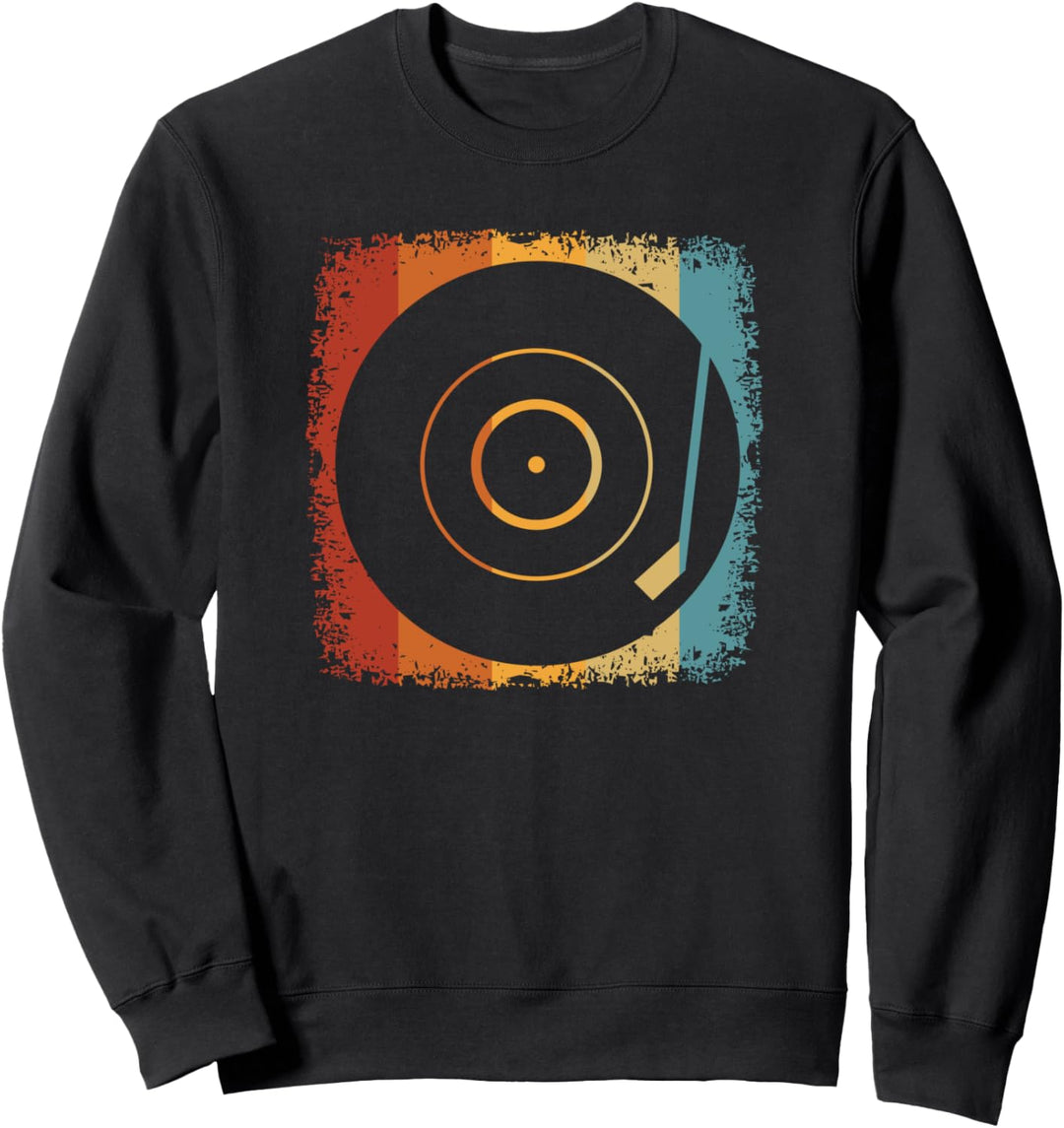 Retro Vinyl Schallplatte Geschenk - Vintage Plattensammler Sweatshirt