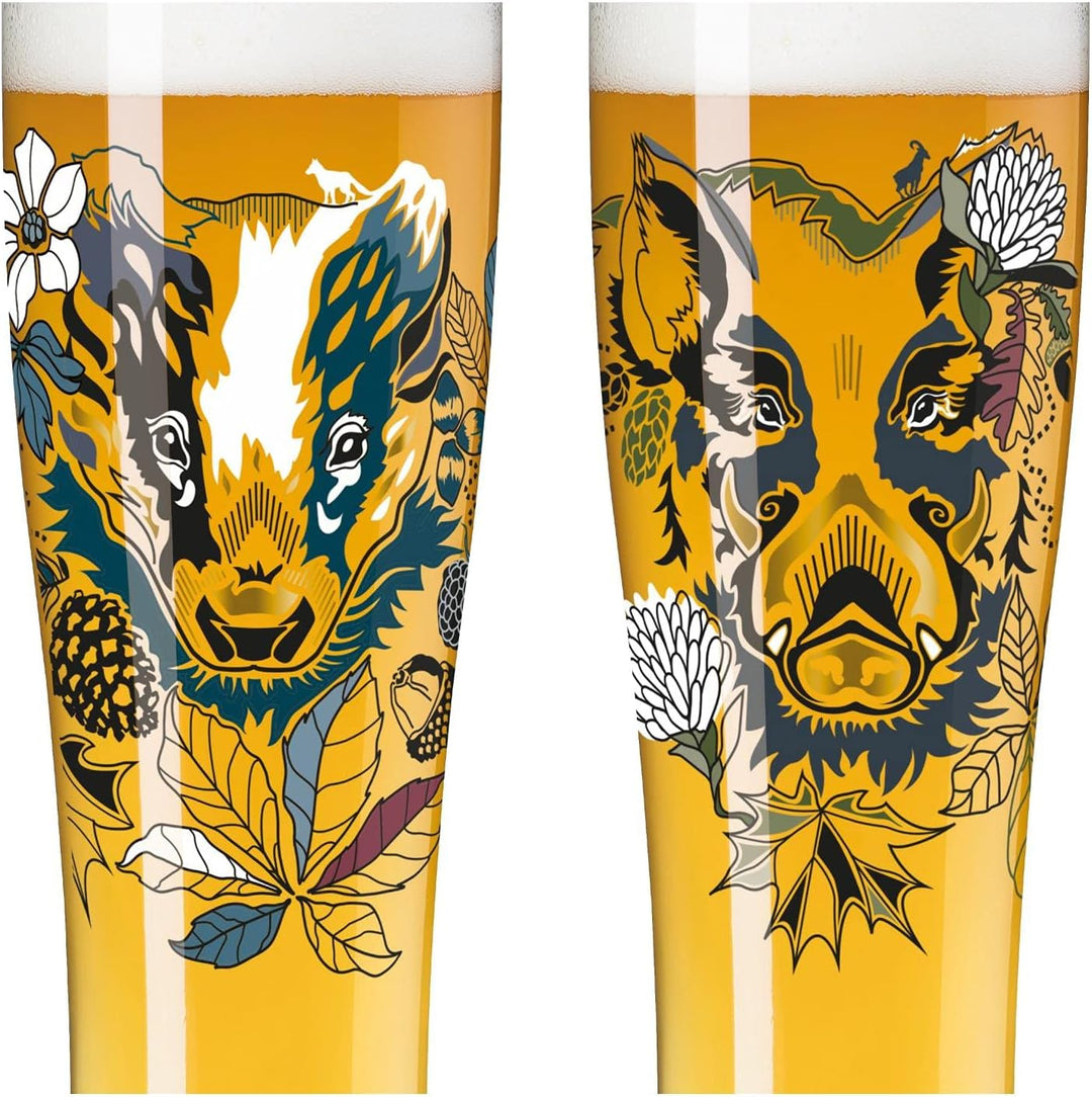 Ritzenhoff 3481004 Weizenbierglas 500 ml – 2er Set – Serie Brauchzeit Set Nr. 4 – 2 Stück mit mehrfa