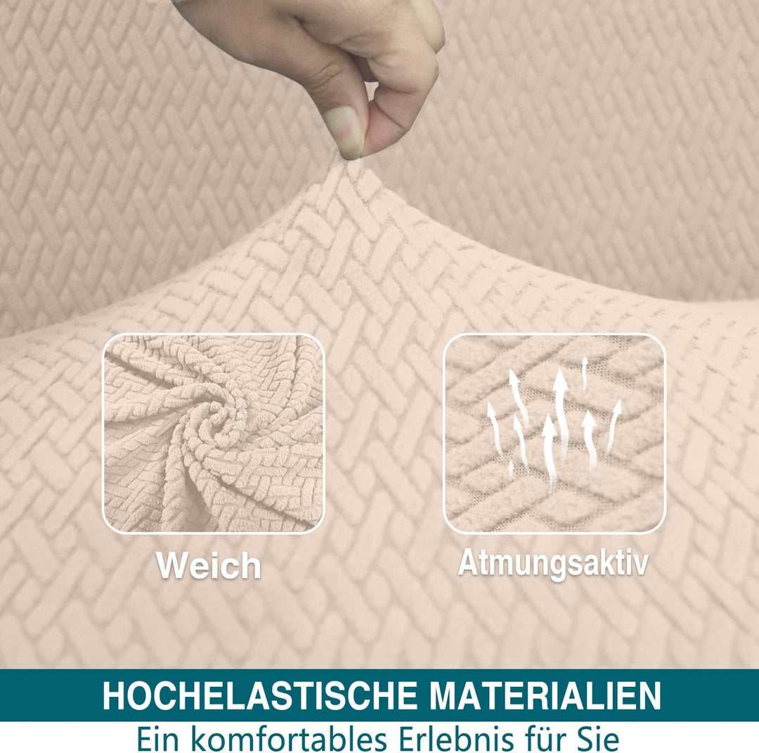 Granbest 2023 Neueste Jacquard Sofabezug 2 Sitzer Superweicher Rutschfester Stretch Couchbezug Vier