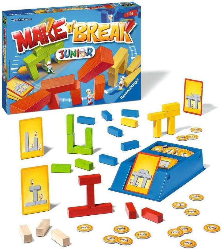 Ravensburger 22009 - Make 'n' Break Junior - Gesellschaftsspiel für die ganze Familie, Junior Versio