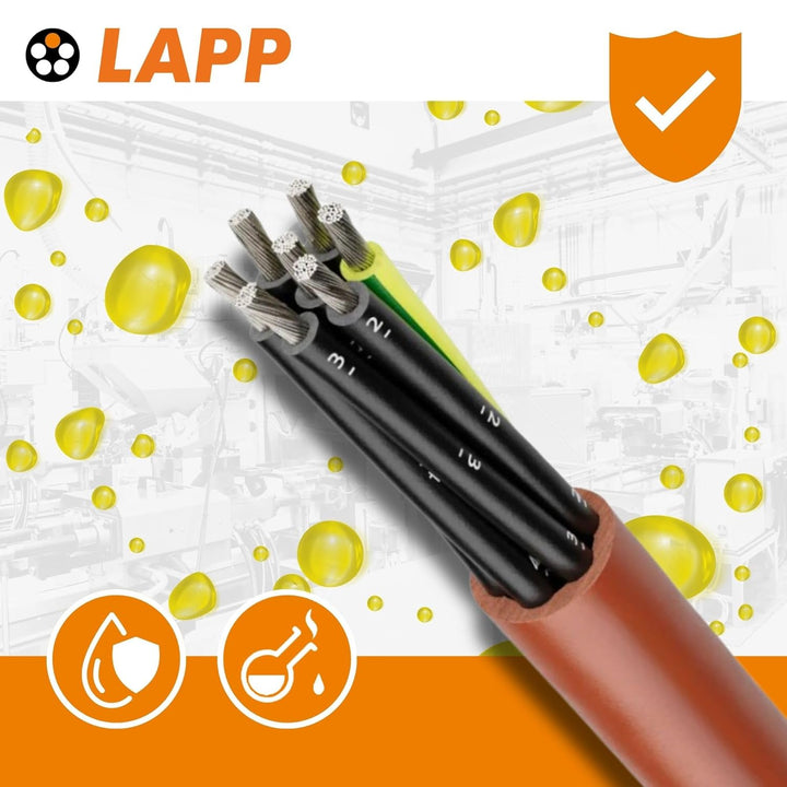 10 Meter Lapp 00460223 Ölflex Heat 180 Silikonleitung 5G2,5 mm² I Saunakabel 5x2,5 mm² I Saunaofen K