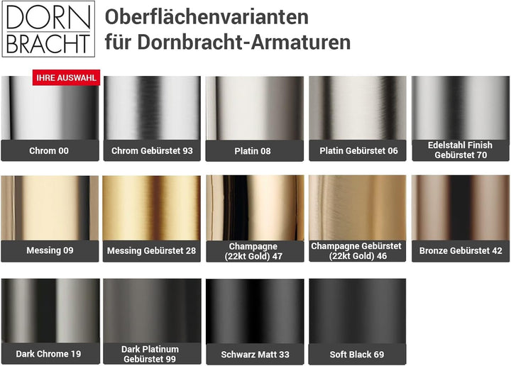 Dornbracht Piur Edelstahl Finish Gebürstet 33900210-70 Hochdruckarmatur