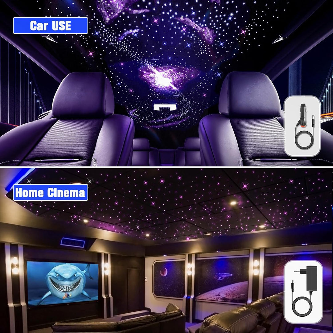 32W Twinkle Sternenhimmel Auto, 800pcs of (0.75+1.0+1.5mm)*4m Sternenhimmel Glasfaser RGBW Bluetooth