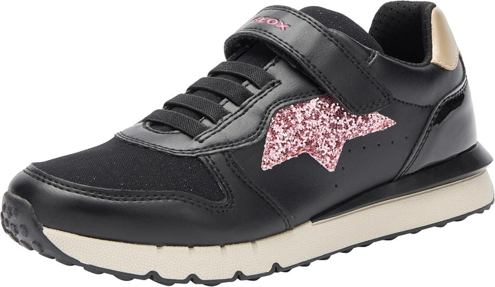 Geox Mädchen J Fastics Girl C Sneaker 24 EU Black Dk Pink, 24 EU Black Dk Pink