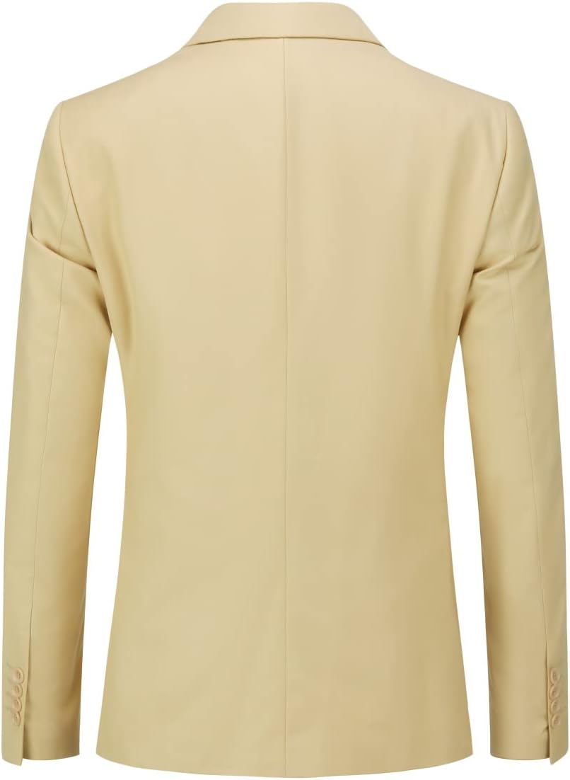 Allthemen Sakko Herren Slim Fit Anzugjacke EIN Knopf Sakko für Business M Beige, M Beige