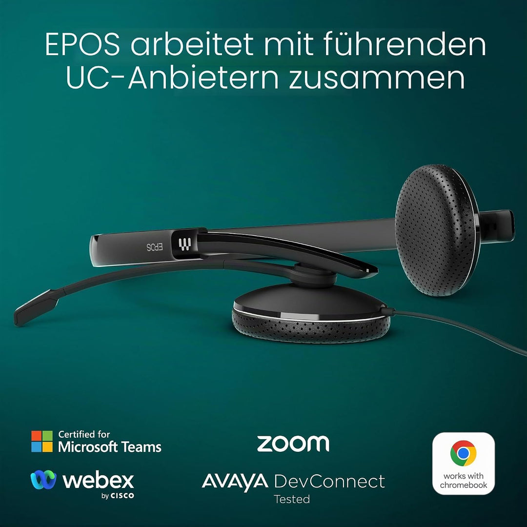 EPOS Adapt 165T USB II Headset: Überlegene Klangqualität, Microsoft Teams Zertifiziert, Multi-Geräte