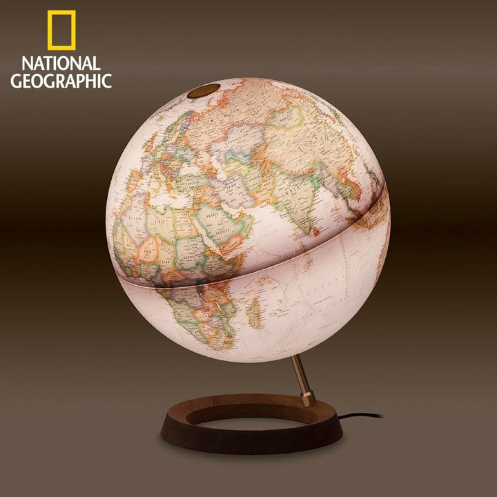 Globus Sepia Ahorn Aluminium 30cm beleuchtet (National Geographic)