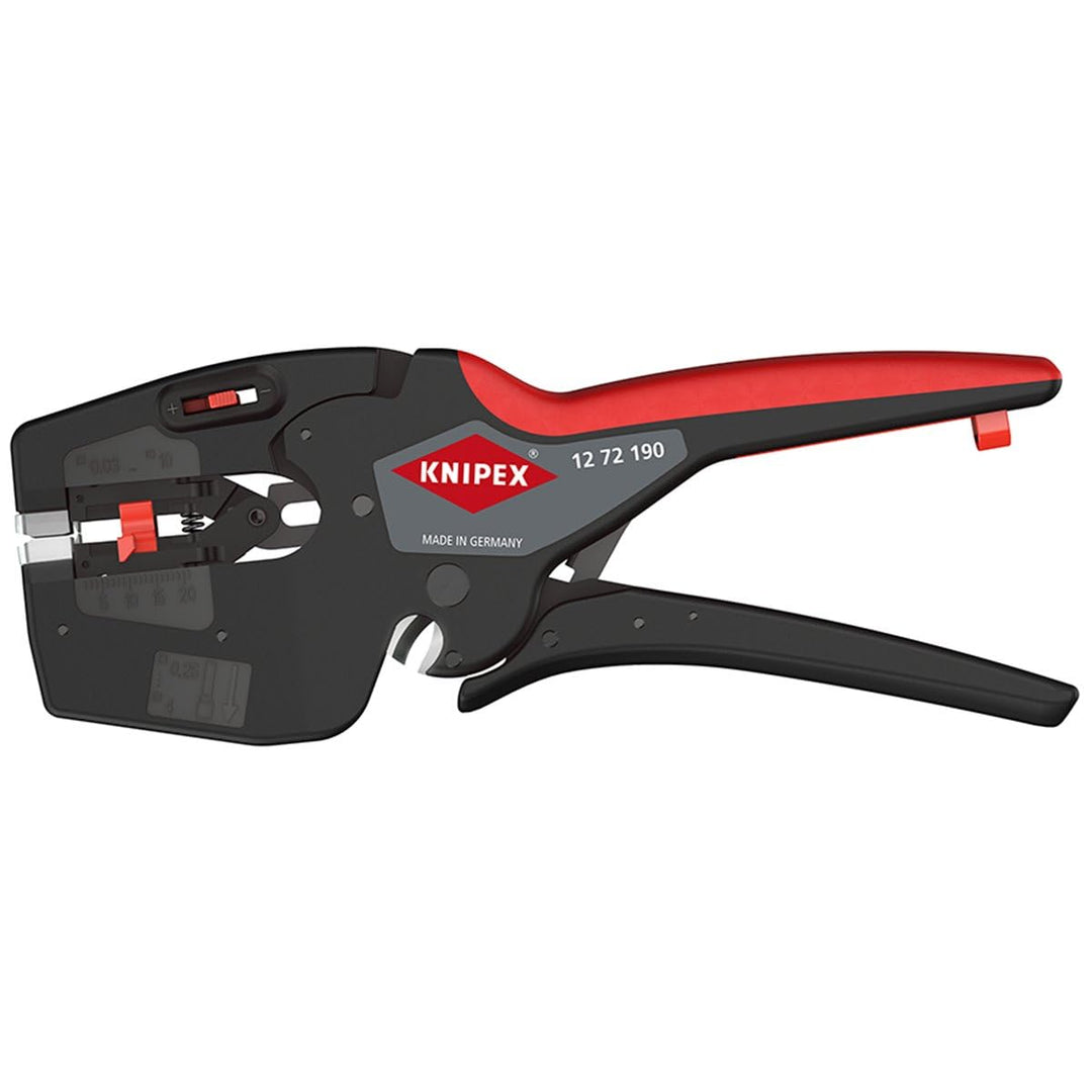 KNIPEX NexStrip Automatische Abisolierzange 0,03 – 10mm², mit Crimpfunktion Aderendhülsen bis 4mm²,