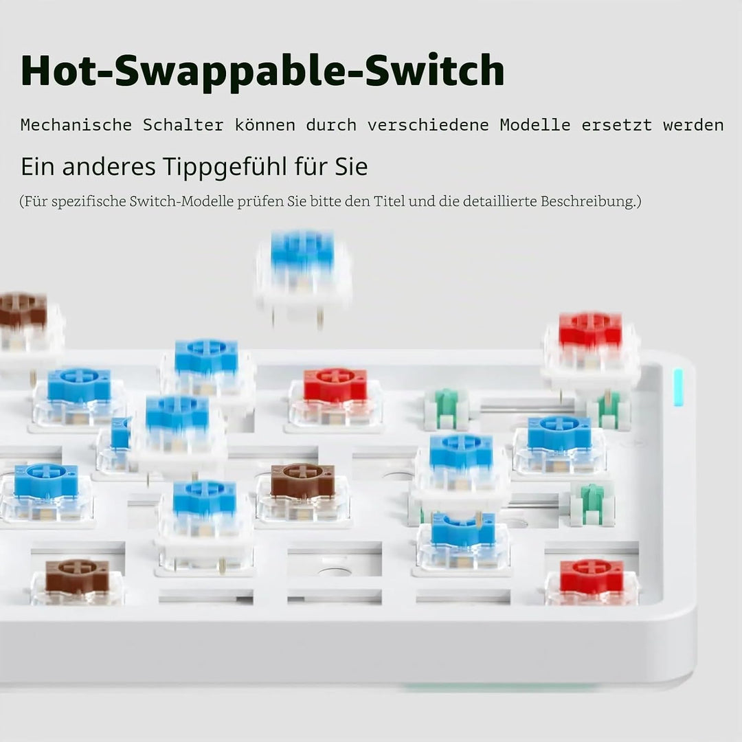 nuphy Air60 v2 Mechanische Tastatur QMK/VIA, 60% Low Profile Kabellose Tastatur, Bluetooth 5.1, 2.4G