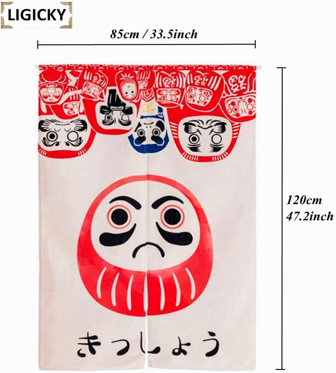 LIGICKY Japanischer Stil dick Leinen Noren Lang Vorhang Tür Vorhang Raumteiler Tapisseri für die Hei