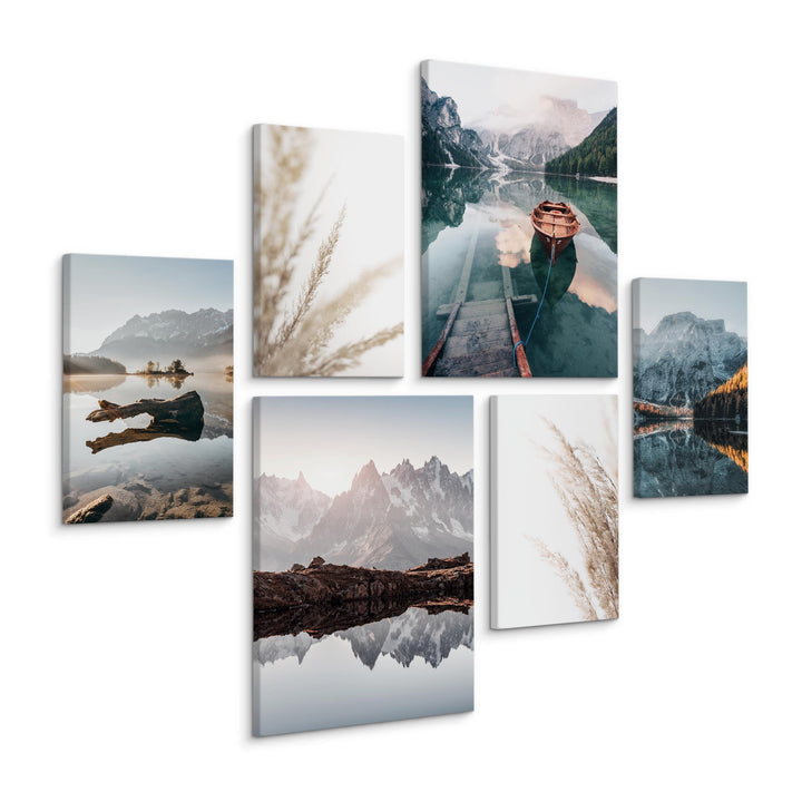 Muralo - Wandbilder Set - Leinwand Bilder Set Aufhängefertig - Bilder für Wohnzimmer Schlafzimmer -