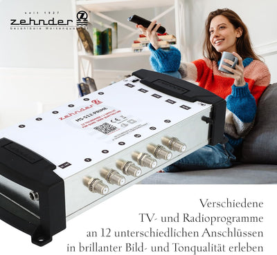 Zehnder 5/12 Multischalter 12 Teilnehmer 1 Satellit - Regelbare Terrestrik - Quattro und Quad LNB ge