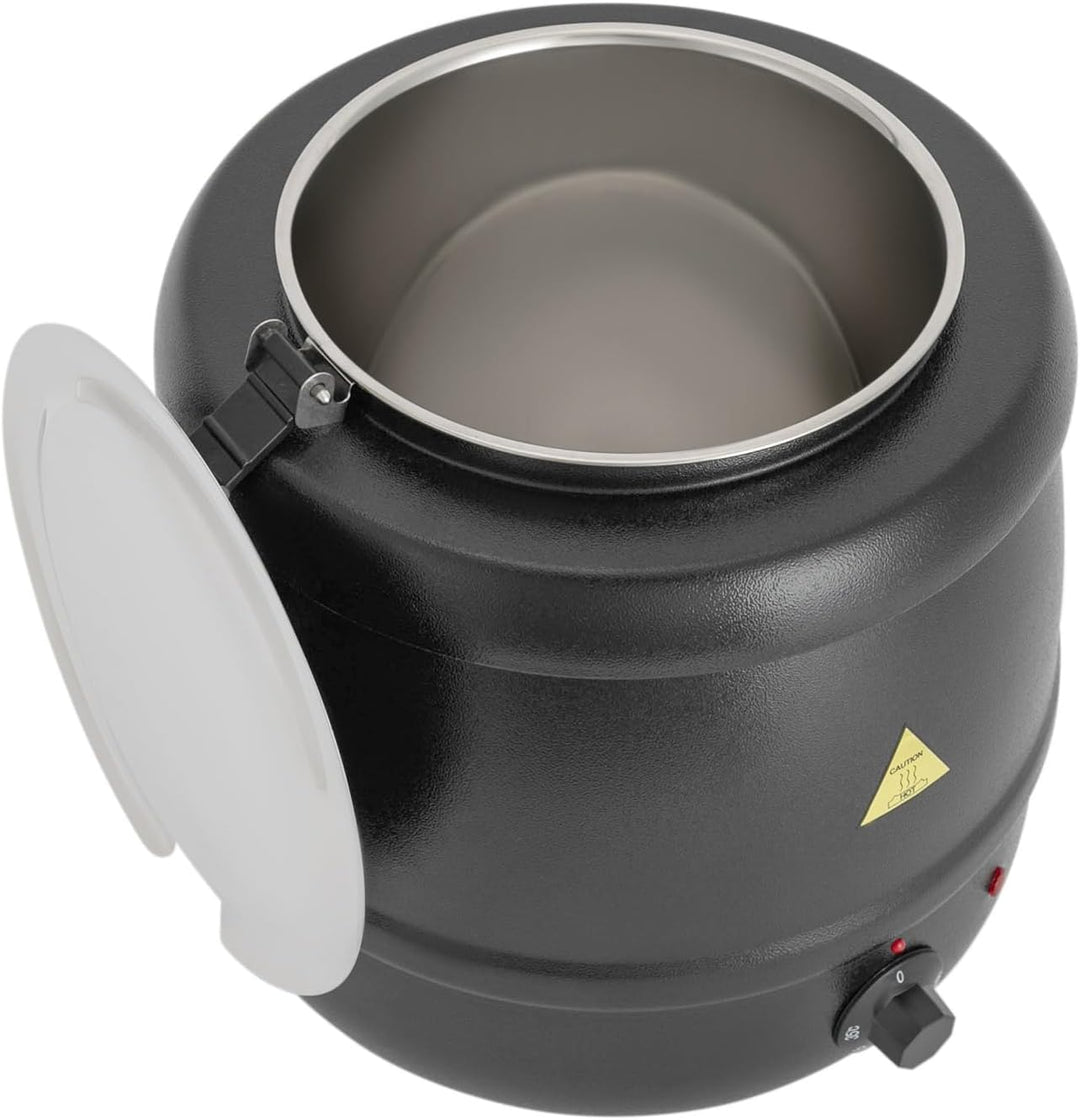Suppentopf elektrisch 10 Liter Suppenkessel mit herausnehmbarem Edelstahl Einsatz, 35-80°C regelbar