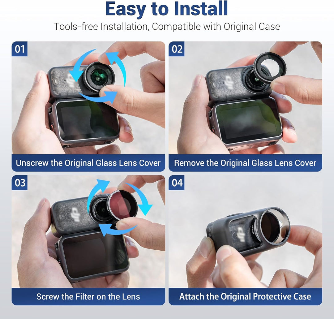 JJC Osmo Nano 4 Strahlen Sternfilter,Vierstrahl Sternfilter für DJI Osmo Nano mit Filteretui,Osmonan