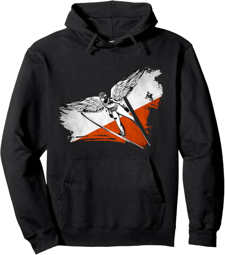 Vintage Skispringer Polen Flagge Skispringen Skifliegen Pullover Hoodie