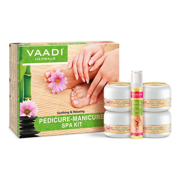 Vaadi Herbal Bio Pedicure Manicure Spa Kit Soothing & Refreshing hands feet toes nails & 135 ml