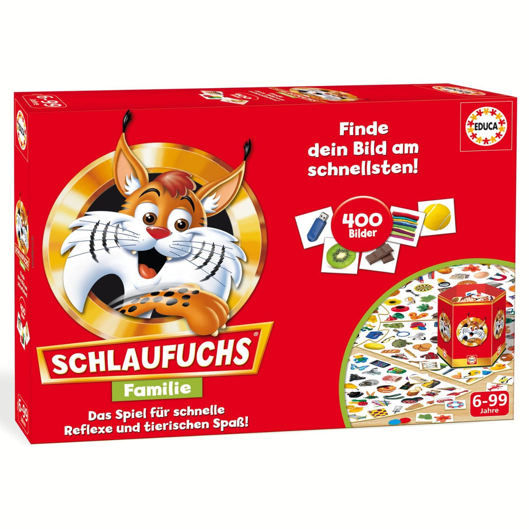 Educa - Spiel Schlaufuchs Familie | Kinderspiel | Kartenspiel | Spass für die ganze Familie | Kinder
