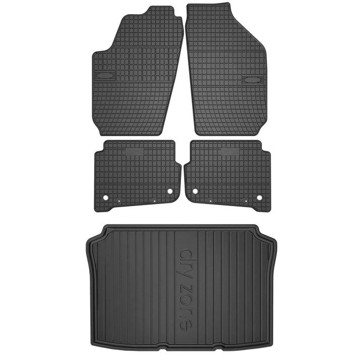 MOTOS Gummimatten Auto Fussmatte passend für Volkswagen Polo IV 2001-2009 Hatchback, 3-türig Verbess
