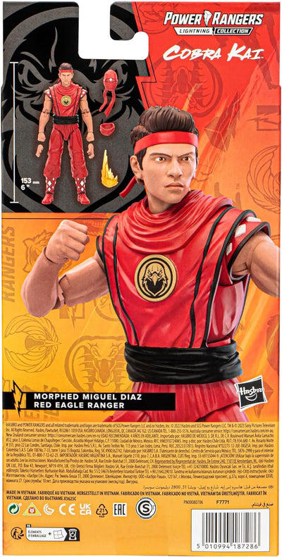 Hasbro Power Rangers x Cobra Kai Lightning Collection Figur Morphed Miguel Diaz Red Eagle Ranger 15
