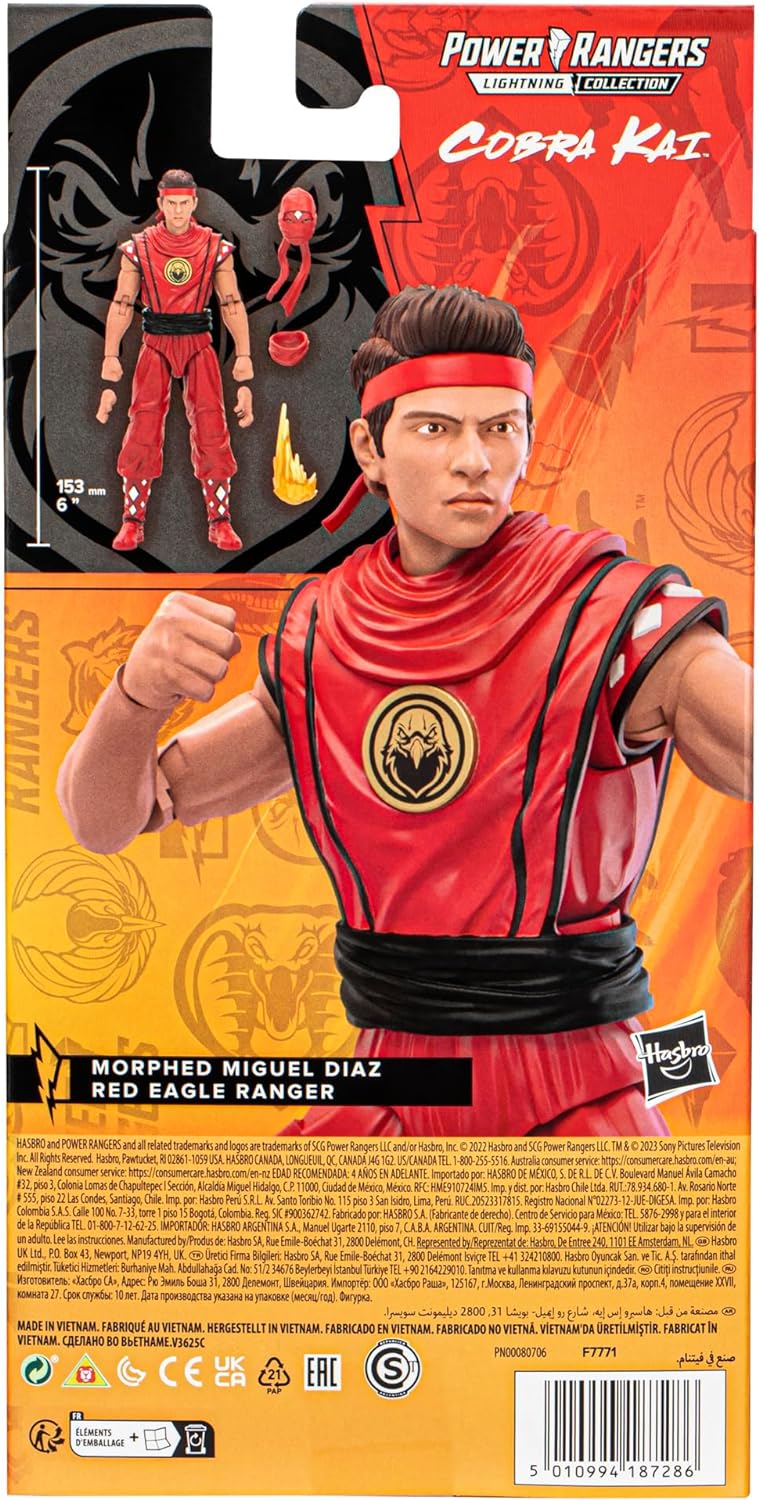 Hasbro Power Rangers x Cobra Kai Lightning Collection Figur Morphed Miguel Diaz Red Eagle Ranger 15