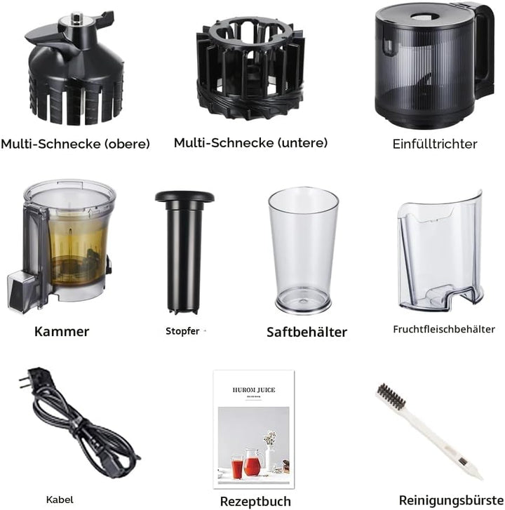 HUROM | H400 | Entsafter für Obst und Gemüse | Hurom Easy Clean H400 | Schneidschale | 150 Watt | BP