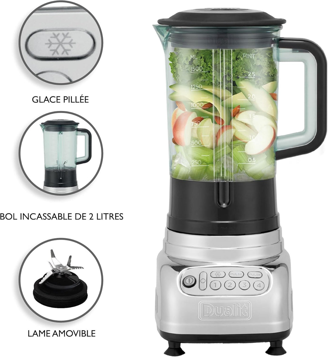 Dualit VortecS® Elektrischer Mixer - Smoothie & Suppositor - 2 L Kapazität - Sieben Stufen - Eis-Cru