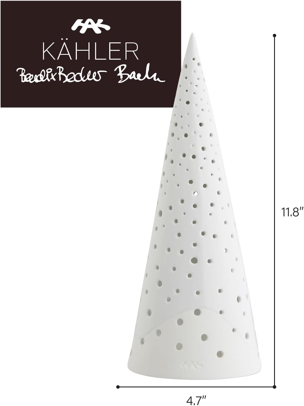 Kähler Teelichthalter hoch H30 cm Nobili Sammlerobjekt dänisches Design, Weiss 28,5 cm Schnee Weiss,
