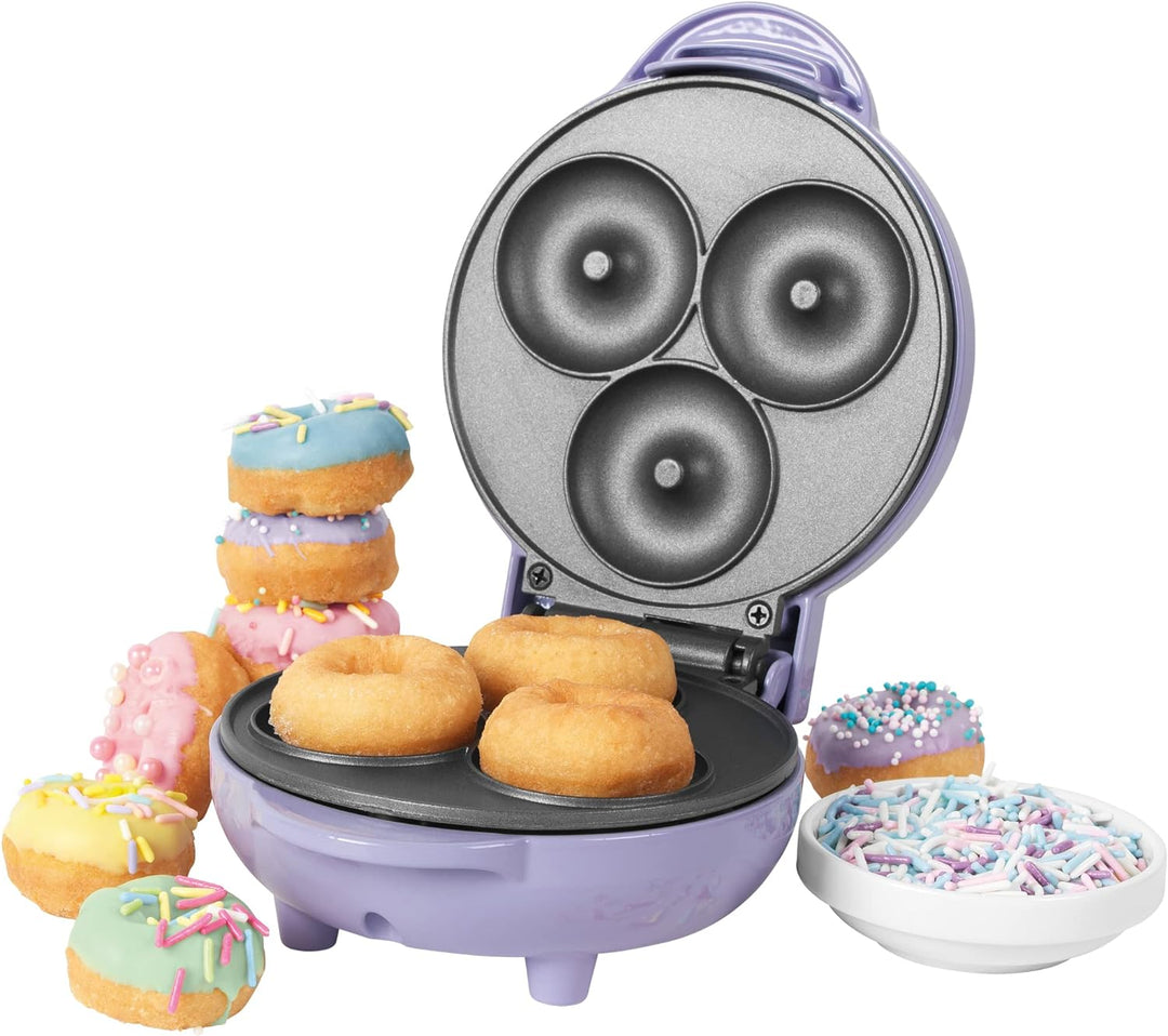 Petra PT4698PPVDEEU7 Elektrisch Mini Donut-Maschine, 550W, Kompakter Donut Maker Maschine für 3 Mini