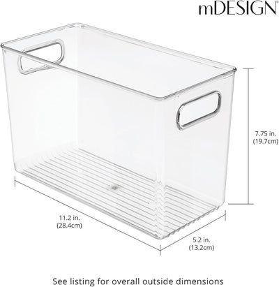 mDesign 4er-Set Aufbewahrungsbox mit Griffen – hohe Kühlschrankbox zur Lebensmittelaufbewahrung – Ab