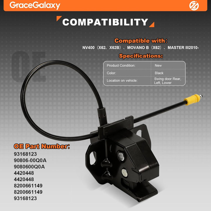 GraceGalaxy Hintertür Links Verschlossen für NV400 MOVANO B Master III 2010 93168123 90806-00Q0A 442