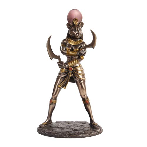 PTC Statue Ägyptische Sekhmet Mythologischer Gott, Kunstharz, 28 cm