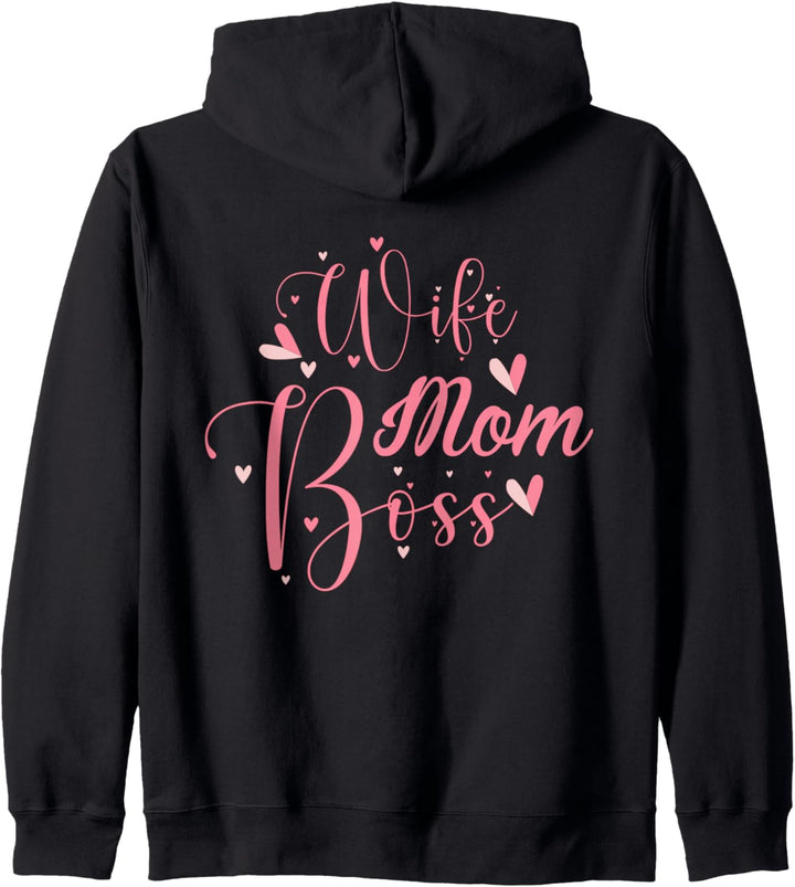 Wife Mom Boss – süsses Muttertagsgeschenk – Moms the Boss Kapuzenjacke
